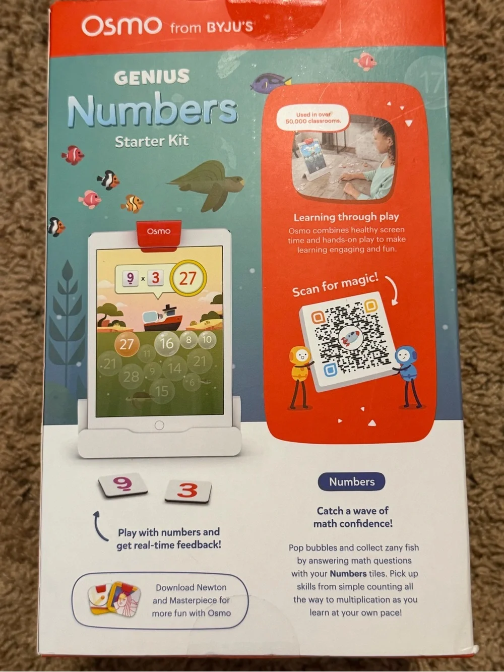 Osmo Genius Numbers Starter Kit for Kids — Teal and Red